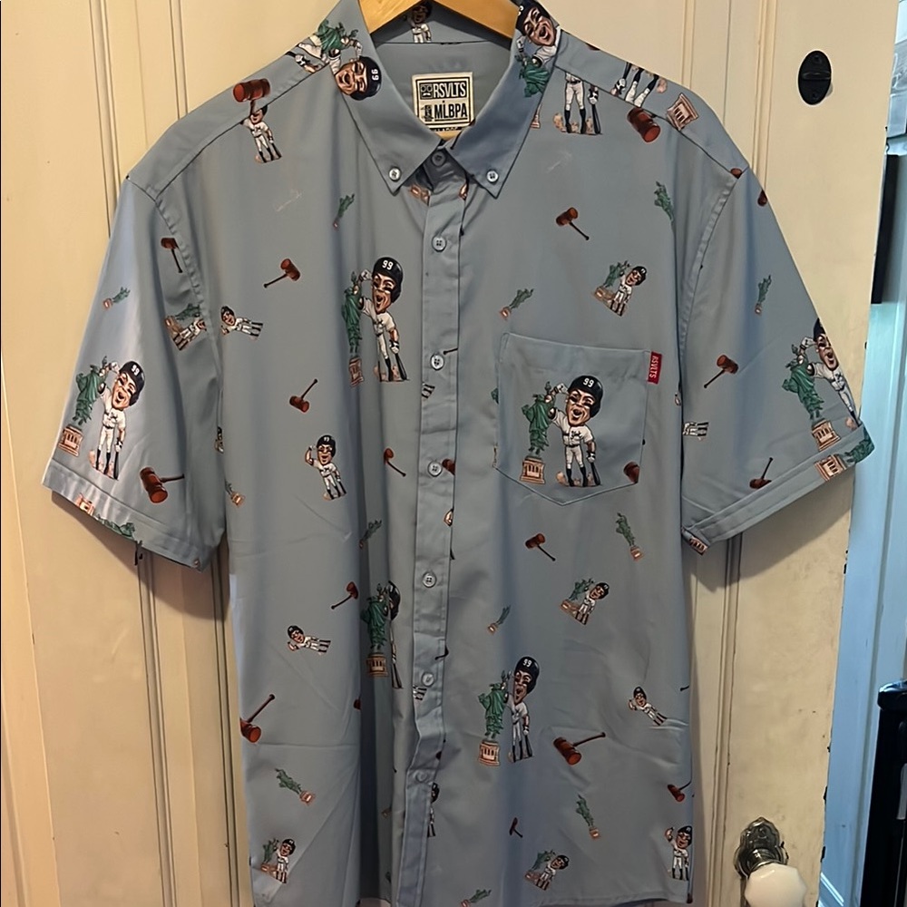 RSVLTS Aaron Judge New York Yankees Statue of Liberty Button Down Shirt